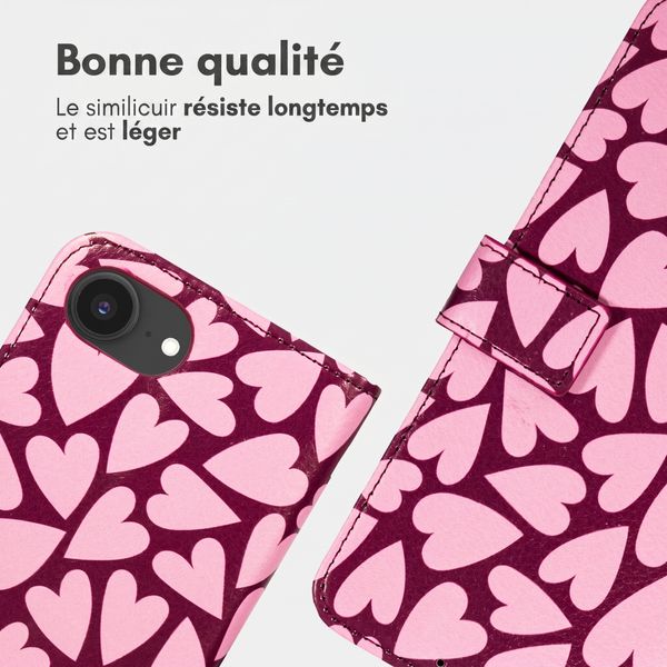 imoshion Étui de télephone portefeuille Design Apple iPhone 17e / 16e - Hearty Blush