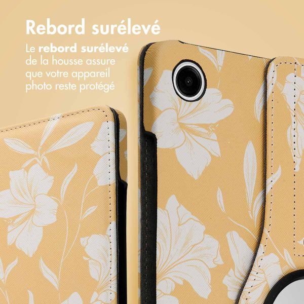 imoshion Coque tablette Design rotatif à 360° Samsung Galaxy Tab A9 Plus - Yellow Flowers