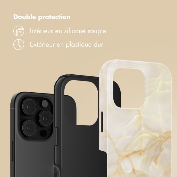 Selencia Coque arrière Vivid Apple iPhone 16 Pro - Golden Beige Marble