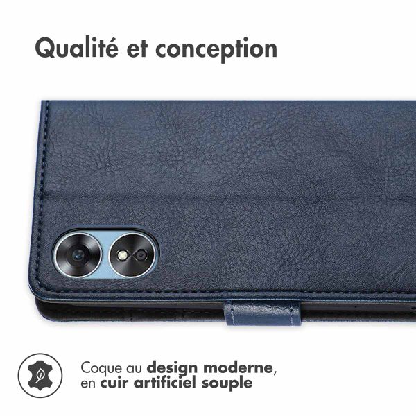 imoshion Étui de téléphone portefeuille Luxe Oppo A17 - Bleu foncé