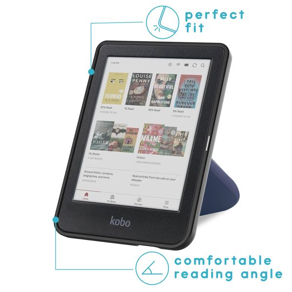 imoshion Étui de liseuse portefeuille Pliable Kobo Clara Colour / BW - Bleu foncé