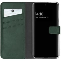 Selencia Étui portefeuille en cuir véritable Samsung Galaxy A32 (5G) - Vert