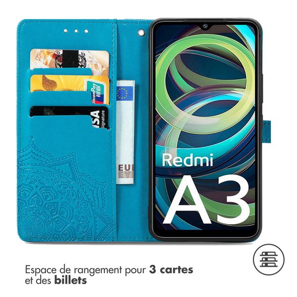 imoshion Etui de télephone Mandala Xiaomi Redmi A3 - Turquoise