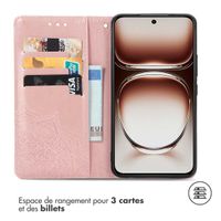 imoshion Etui de téléphone portefeuille Mandala Oppo Reno 12 - Rose Dorée