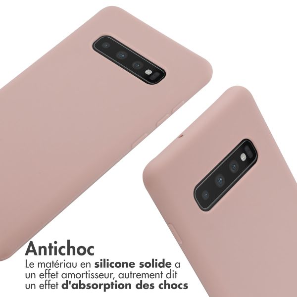 imoshion Coque en silicone avec cordon Samsung Galaxy S10 Plus - Sand Pink