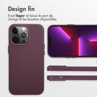 Accezz Coque arrière en cuir avec MagSafe Apple iPhone 13 Pro - Heath Purple