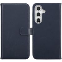 Selencia Étui portefeuille en cuir véritable Samsung Galaxy S25 FE - Bleu