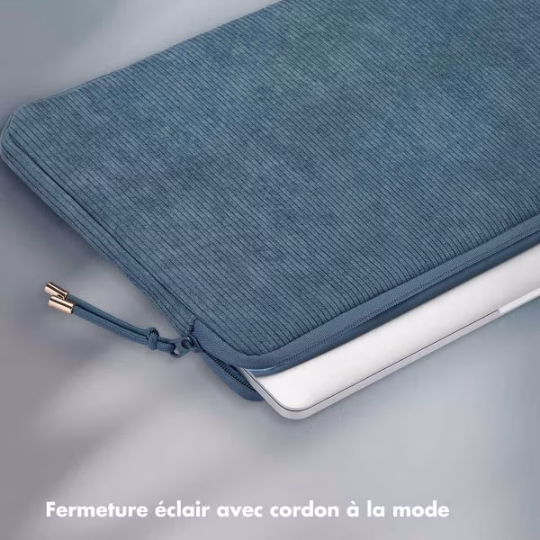 Selencia Pochette ordinateur Corduroy 15-16 pouces - Slate Blue