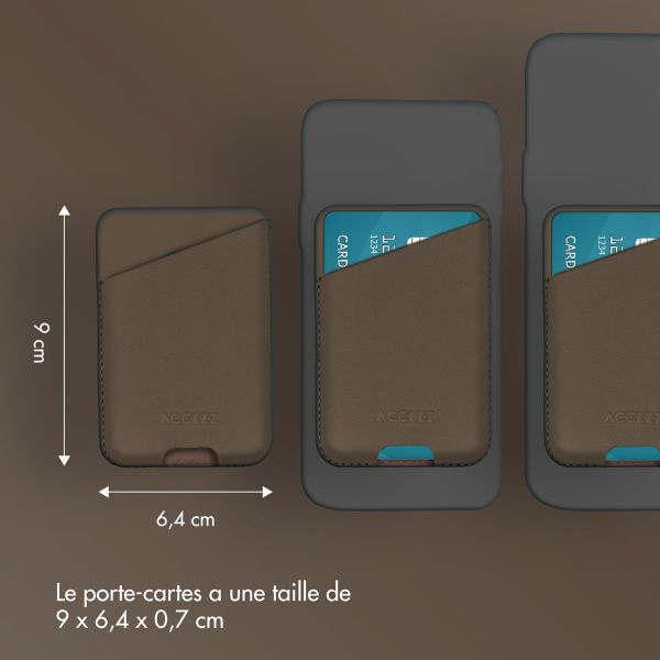 Accezz Porte-cartes en cuir - Compatible avec MagSafe et Qi2 - Coffee Brown