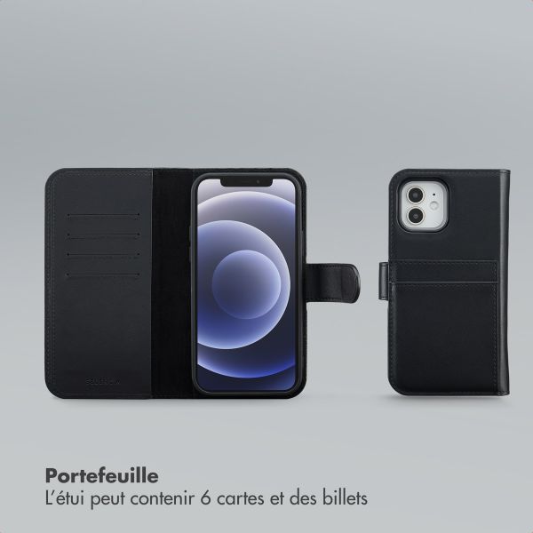 Selencia Étui portefeuille amovible Olyn avec MagSafe Apple iPhone 12 (Pro) - Noir