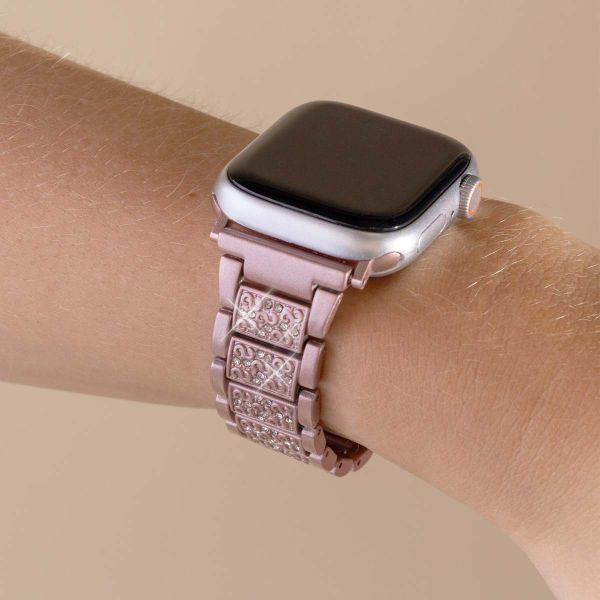 Selencia Bracelet à maillons scintillants Apple Watch Series 1 á 9 / SE (38/40/41 mm) | Series 10 (42 mm) - Rose