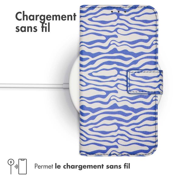 imoshion ﻿Étui de téléphone portefeuille Design Samsung Galaxy S9 - White Blue Stripes