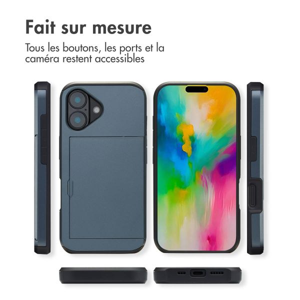 imoshion Coque arrière avec porte-cartes iPhone 16 - Bleu foncé