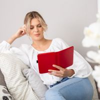 imoshion Étui de liseuse portefeuille en cuir végan Kobo Clara HD - Rouge