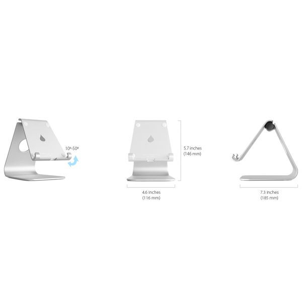 Rain Design mStand Plus Tablet Stand - Support pour tablettes - Universel - Silver