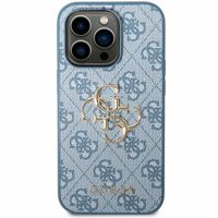 Guess Coque 4G Metal Logo Backcover iPhone 14 Pro - Bleu