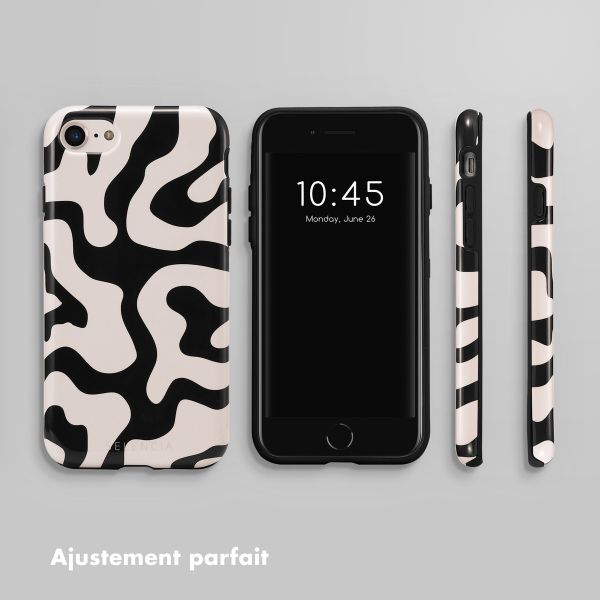 Selencia Coque arrière Vivid Apple iPhone SE (2022 / 2020) / 8 / 7 / 6(s) - Art Wave Black