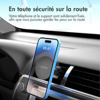 Accezz Support de téléphone pour voiture - MagSafe - Cercle Magnétique Inclus - Grille de ventilation - Noir