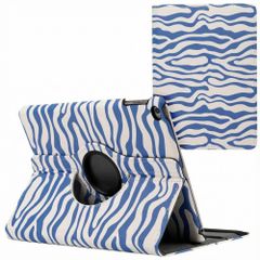 imoshion Coque tablette Design rotatif à 360° Apple iPad 6 (2018) 9.7 pouces / iPad 5 (2017) 9.7 pouces - White Blue Stripes