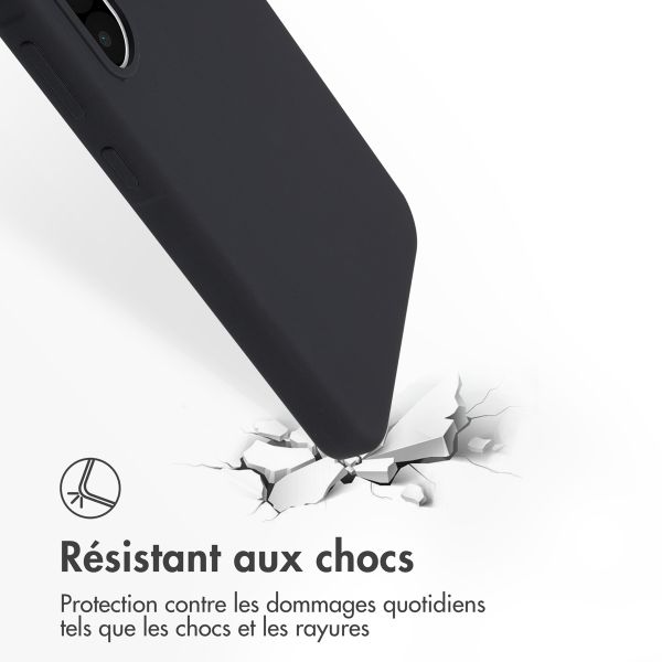 Accezz Coque arrière en silicone liquide avec MagSafe Samsung Galaxy A36 - Noir