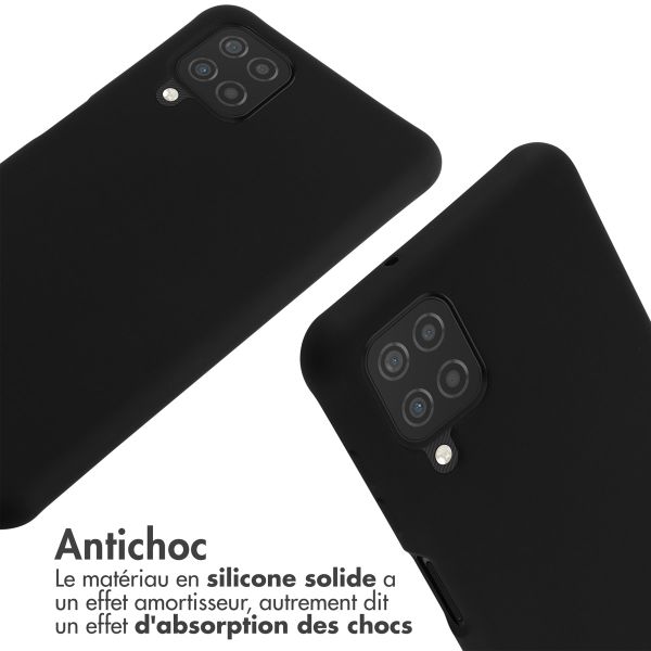 imoshion ﻿Coque en silicone avec cordon Samsung Galaxy A12 - Noir