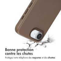 Accezz Coque arrière en cuir avec MagSafe Apple iPhone 16e - Marron café