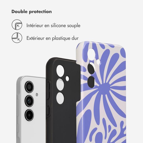 Selencia Coque arrière Vivid Samsung Galaxy A35 - Modern Bloom Sapphire Blue