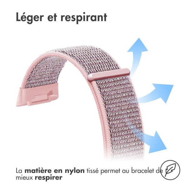 imoshion Bracelet en nylon le Fitbit Charge 5 / Charge 6 - Taille S - Rose