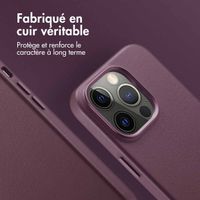 Accezz Coque arrière en cuir avec MagSafe Apple iPhone 14 Pro - Heath Purple