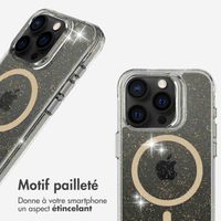 imoshion Coque arrière transparente Pailletée avec MagSafe Apple iPhone 15 Pro Max - Doré