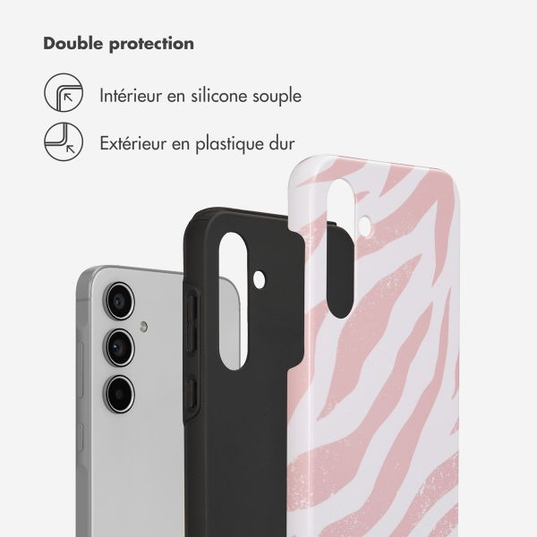 Selencia Coque arrière Vivid Samsung Galaxy A55 - Colorful Zebra Old Pink