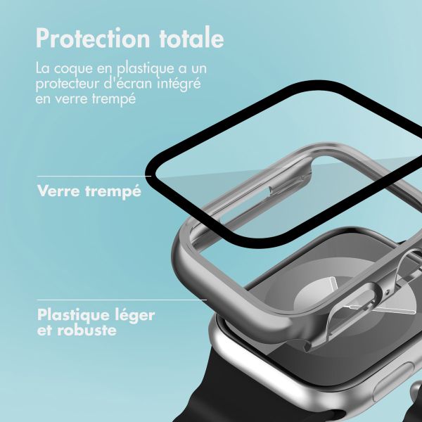 imoshion Coque rigide brillante à couverture complète pour Apple Watch Series 7 / 8 / 9 - 41 mm - Argent