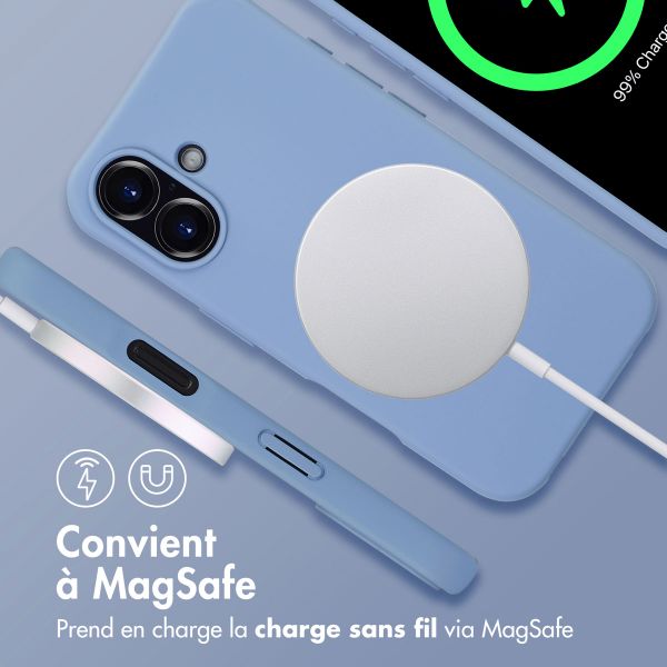 imoshion Coque arrière Color avec cordon amovible et MagSafe Apple iPhone 16 - Ash Blue