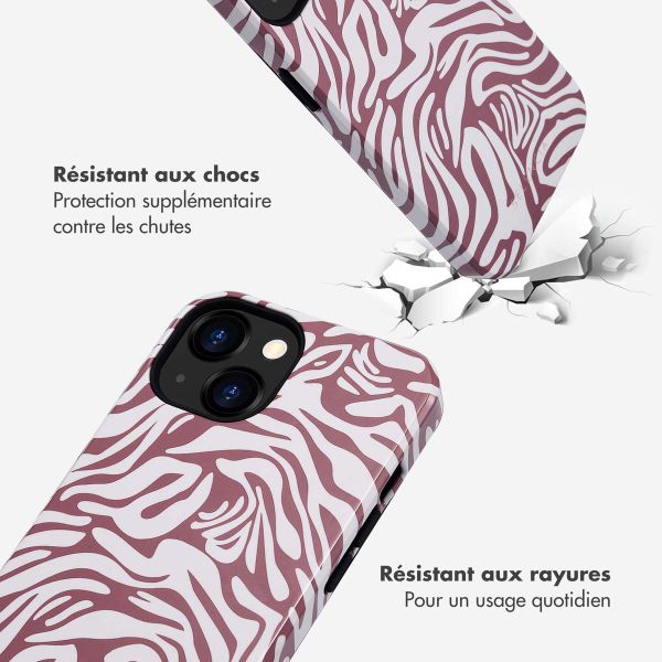 Selencia Coque arrière Vivid Tough iPhone 13 - Trippy Swirl Dark Rose