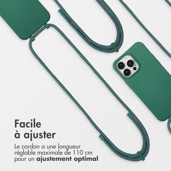 imoshion Coque arrière Color avec cordon amovible et MagSafe Apple iPhone 14 Pro Max - Vert foncé