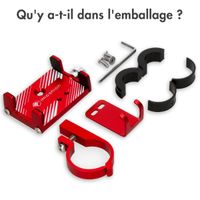 imoshion Support de téléphone pour vélo - Réglable - Universel - Aluminium - Rouge