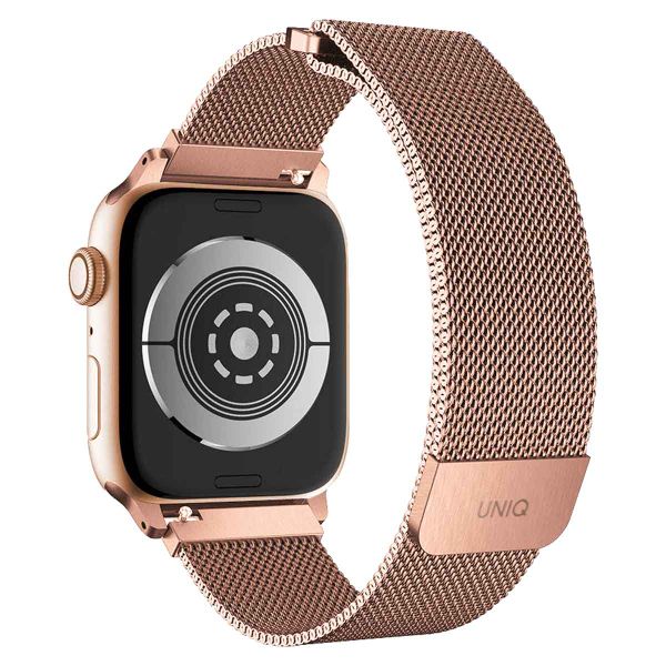 Uniq Bracelet Dante Mesh Milanese en acier Apple Watch Series 1 t/m 9 / SE (38/40/41 mm) | Series 10 / 11 (42 mm) - Rose