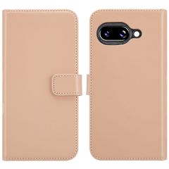 Selencia Étui de téléphone portefeuille en cuir véritable Google Pixel 9A - Dusty Pink