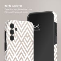 Selencia Coque arrière Vivid Tough Samsung Galaxy A15 - Beige Zigzag