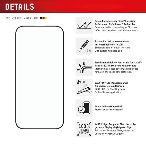 Displex Protection d'écran en verre trempé Real Glass Apple iPhone 16 Pro Max