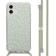 imoshion Coque Design avec cordon Apple iPhone 12 (Pro) - Smoke Green Flowers