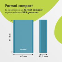 imoshion Ultra Series Aluminium | Batterie externe 20.000 mAh - Charge rapide jusqu'à 33 watts - Vert Petrol 