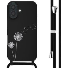imoshion Coque design en silicone avec cordon Apple iPhone 16 - Dandelion Black