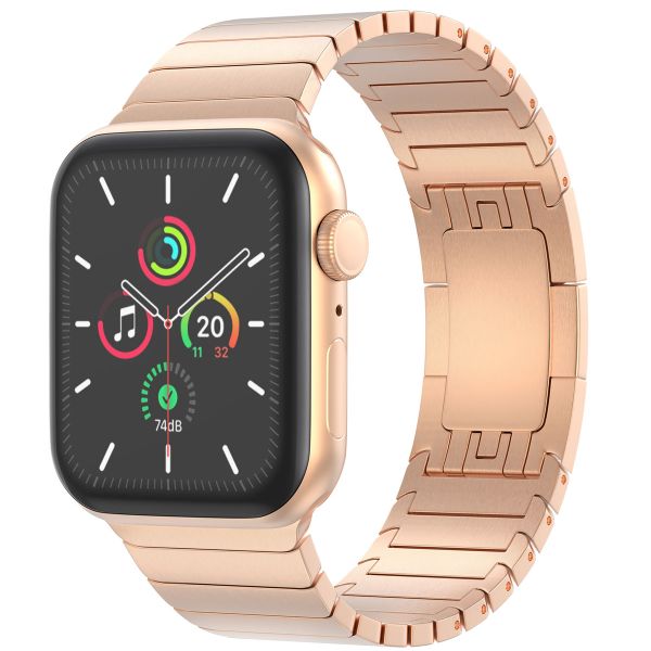 Selencia Bracelet à maillons en acier Apple Watch Series 1 t/m 11 / SE / Ultra (44/45/46/49 mm) - Rose Doré