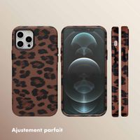 Selencia Coque Sabi imprimé panthère avec MagSafe Apple iPhone 12 (Pro) - Mocha Brown