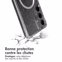 imoshion Coque arrière transparente Pailletée avec MagSafe Samsung Galaxy S25 - Argent
