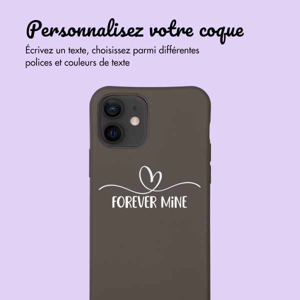 Coque de couleur personnalisée MagSafe avec cordon amovible et cœur élégant iPhone 12 Pro - Black Coffee