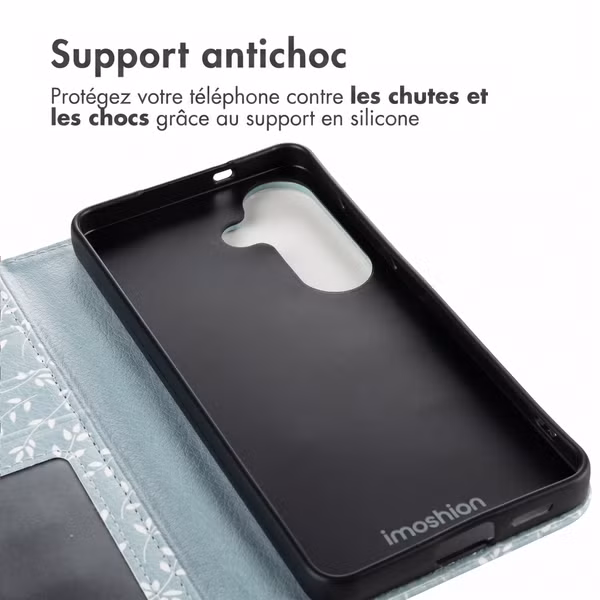 imoshion Étui de télephone portefeuille Design Samsung Galaxy S26 - Smoke Green Flowers