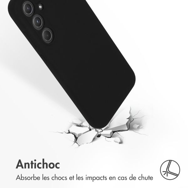 Accezz Coque Liquid Silicone Samsung Galaxy A55 - Noir