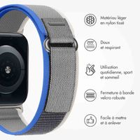 imoshion Bracelet Trail en nylon Apple Watch Series 1 t/m 9 / SE (38/40/41 mm) | Series 10 / 11 (42 mm) - Blue / Grey